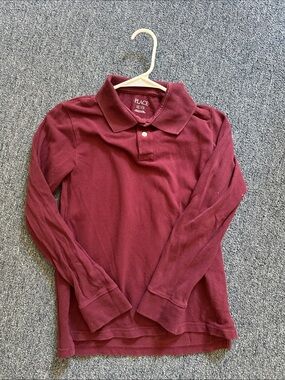 The Children's Place Long Sleeve Polo Shirt - Maroon